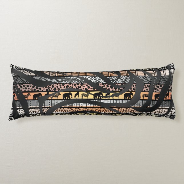 Trendig Tribal African Mönster Zebra tryck Kroppskudde (Framsidan)