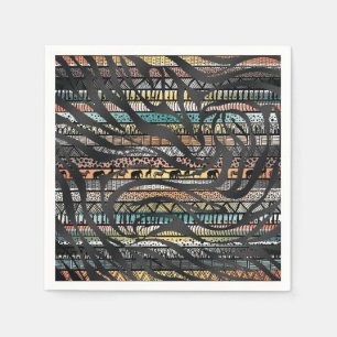 Trendig Tribal African Mönster Zebra tryck Pappersservett