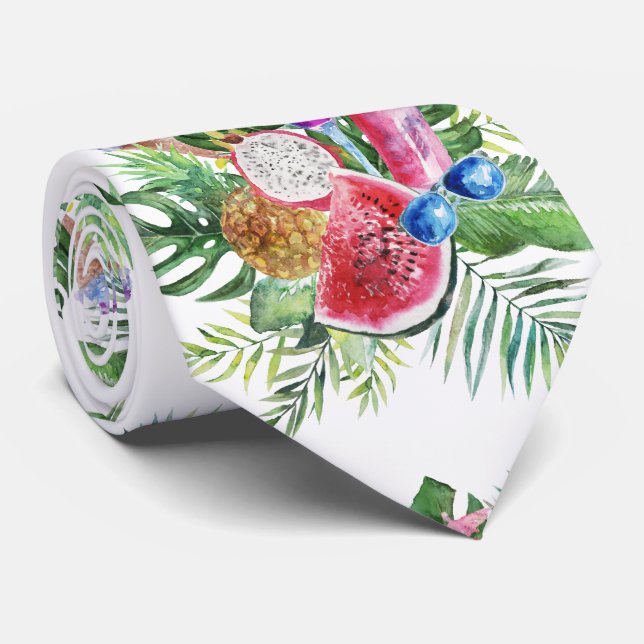 Trendig Tropical Blommigt Fruits Beverage Monogram Slips (Rullad)
