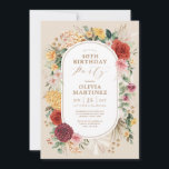 Trendig Tropical Flowers Rustic Pampas Birthday Inbjudningar<br><div class="desc">Denna elegant har olika vattenfärgade blommigtar som blandas med grönt löv och mjölkpampasgräs i olika nyanser av rött,  ,  gult och grönt. Anpassa inbjudan med dina detaljer och om du vill ordna om stil och placera texten ytterligare trycker du på knappen "Klicka för att anpassa ytterligare".</div>