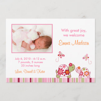 Trendig Tropical Turtle Photo Tillkännagivande för Meddelande