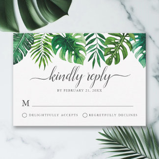 Trendig Tropical Watercolor Botanical OSA kort