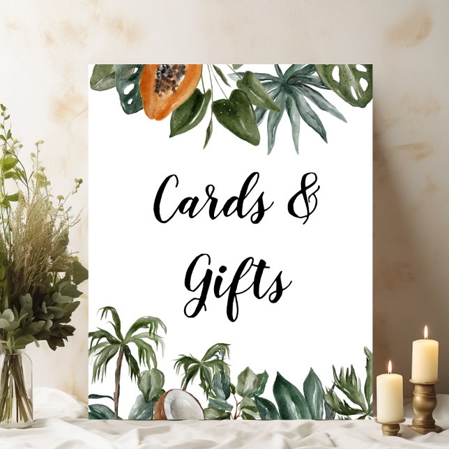 Trendig Tropical Watercolor Grönt Löv Poster (Skapare uppladdad)