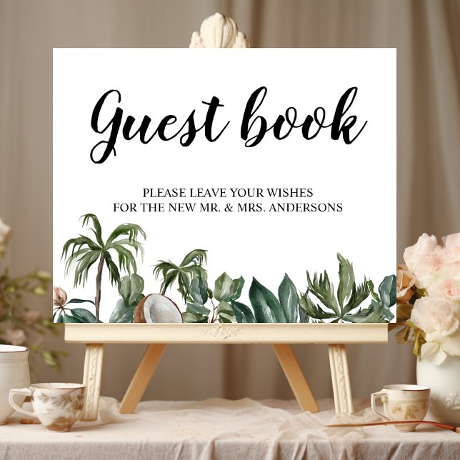 Trendig Tropisk Akvarell Gröna blad Poster (Skapare uppladdad)