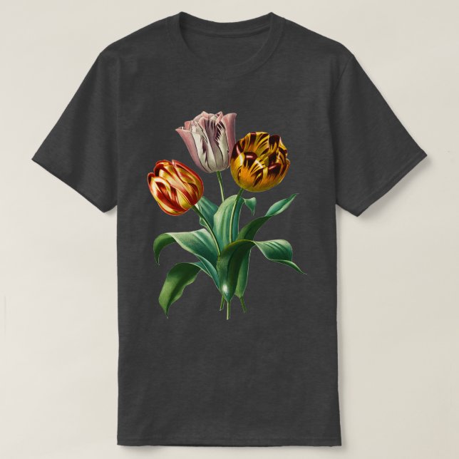 Trendig Tulip Flowers T Shirt (Design framsida)