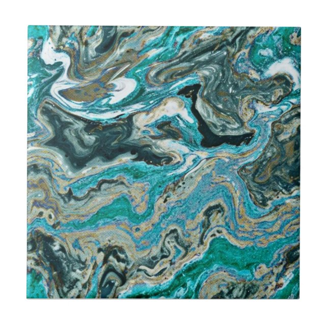 Trendig Turcoise Rocky Mönster Stil Ceramic Tile Kakelplatta (Framsidan)
