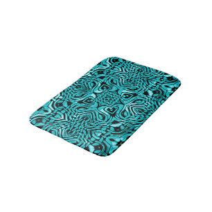 Trendig Turcos Teal Blue Tribal Art Badrumsmatta