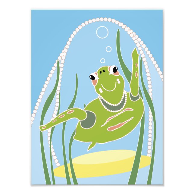 Trendig Turtle Print Fototryck (Framsidan)