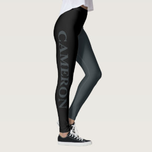 Trendig två Färg   NAMN   Black and Gunmetal Leggings