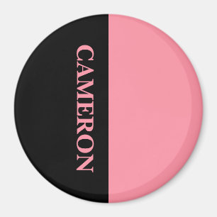 Trendig två Färg   NAMN   Rosa av svart och lax Magnet