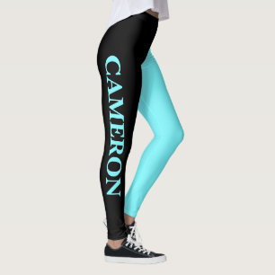 Trendig två Färg   NAMN   Svart och elektrisk blå Leggings