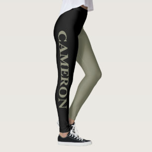 Trendig två Färg NAMN Svart och varm Grått Leggings