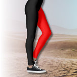 Trendig två Färg | Svart och röd Leggings<br><div class="desc">Trendig två Färg | Svart och rött skinn</div>
