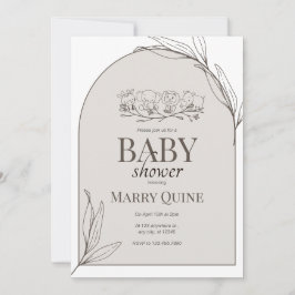 Trendig typografi baby shower inbjudningar