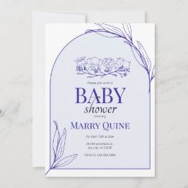Trendig typografi baby shower inbjudningar