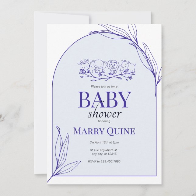 Trendig typografi baby shower  inbjudningar (Framsida)