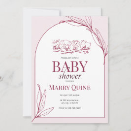Trendig typografi baby shower inbjudningar