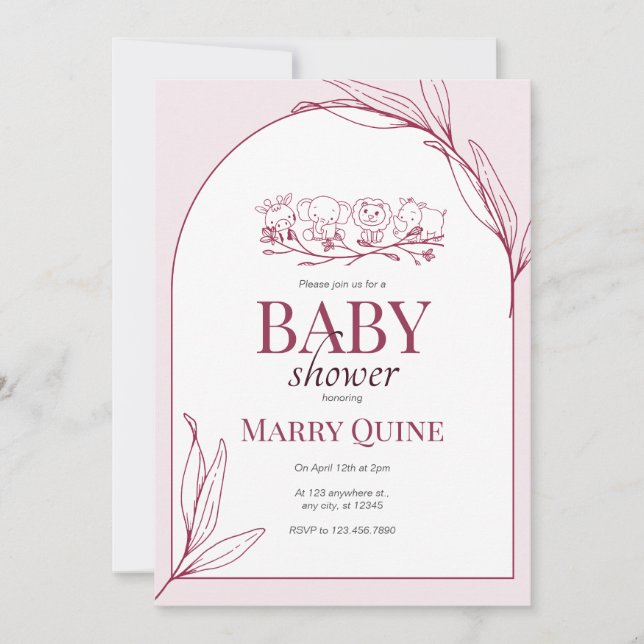 Trendig typografi baby shower  inbjudningar (Framsida)