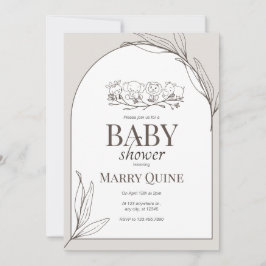 Trendig typografi baby shower inbjudningar
