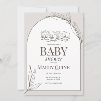 Trendig typografi baby shower inbjudningar