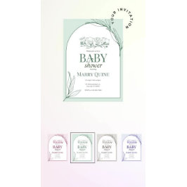 Trendig typografi baby shower  inbjudningar