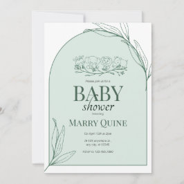 Trendig typografi baby shower inbjudningar