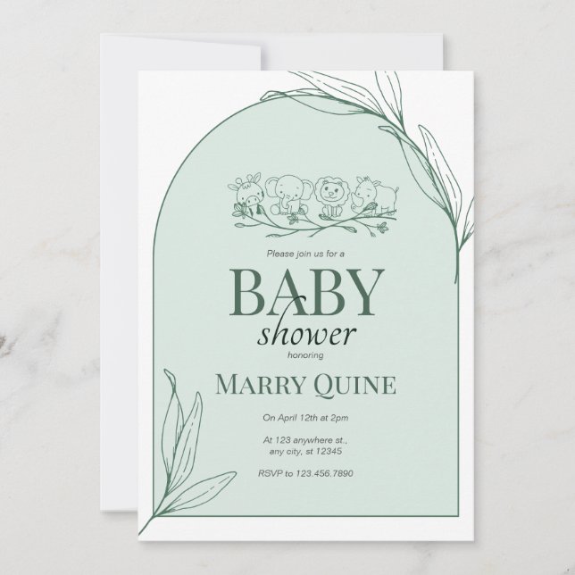 Trendig typografi baby shower  inbjudningar (Framsida)