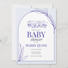 Trendig typografi baby shower inbjudningar