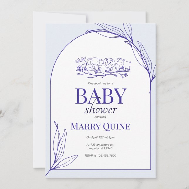 Trendig typografi baby shower  inbjudningar (Framsida)
