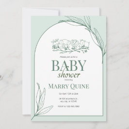 Trendig typografi baby shower inbjudningar
