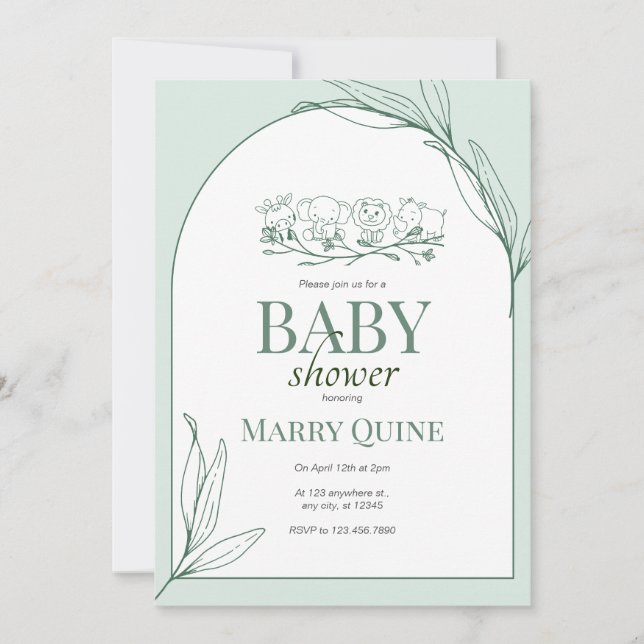 Trendig typografi baby shower  inbjudningar (Framsida)