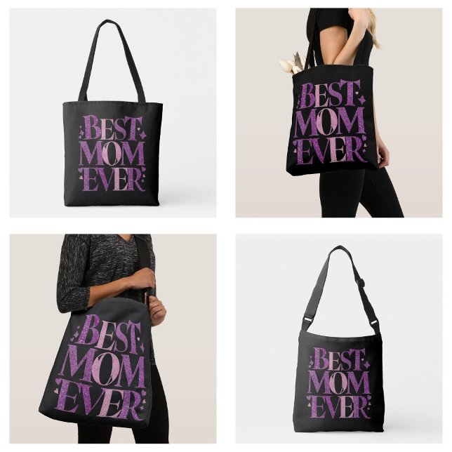 Trendig typografi Bästa mamma någonsin Tygkasse (best mom ever bags Trendy Typography)