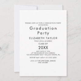Trendig typografi Examen Fest Inbjudan