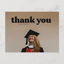 Trendig typografi examen tack svart vykort