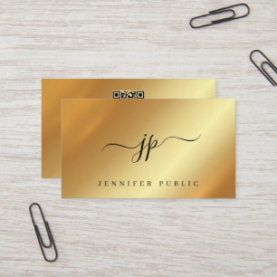Trendig typografi monogram guld lyxig silke visitkort