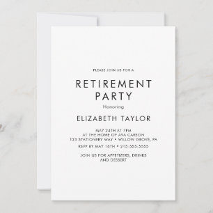 Trendig typografi pensionsfestinbjudan inbjudningar