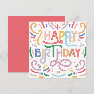 Trendig Typografi Regbow Modern Grattis på födelse Kort