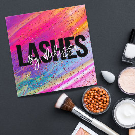 Trendig Typography Beauty Makeup Artist Lash Fyrkantigt Visitkort
