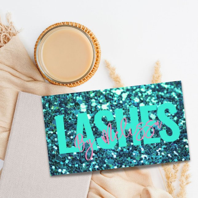 Trendig Typography Beauty Makeup Artist Lash Visitkort (Trendy Typography Beauty Makeup Artist Lashes Business Card)
