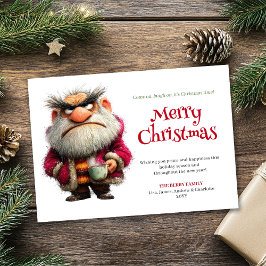 Trendig udda Claus redigerbar julhälsning Julkort