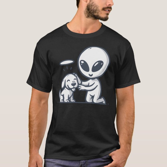 Trendig Ufo Shirt Retro Alien Friends Graphic Teed T (Framsida)