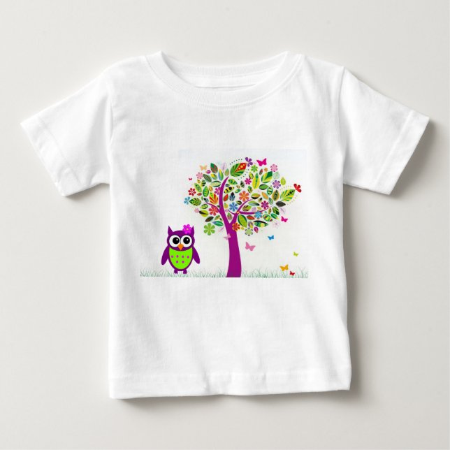 Trendig Uggla T-shirt (Framsida)