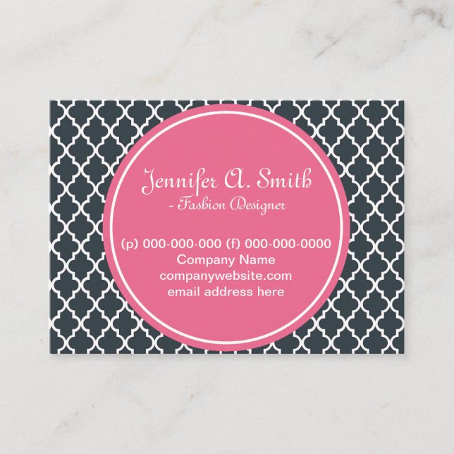 trendig, underbar, klassisk, giftig B&W-kvatrefoil Visitkort (Framsida)