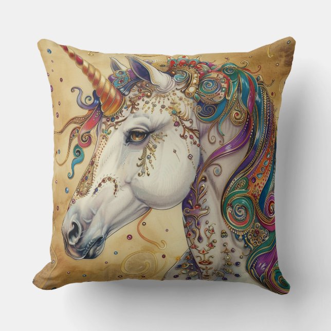 Trendig Unicorn Dekorativ kudde (Framsida)