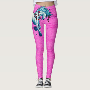 Trendig Unicorn Fantasy on Rosa Grunge Leggings
