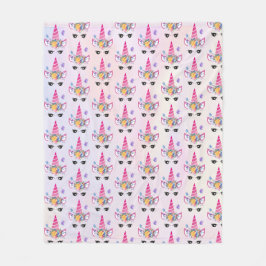 Trendig Unicorn med Blommigt Krona & Butterflies Fleecefilt