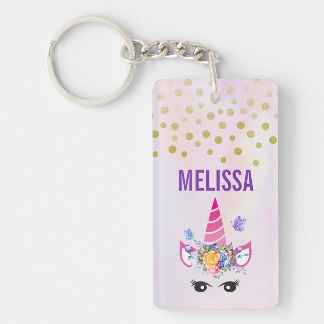 Trendig Unicorn med Flowers Butterflies & Confetti (Framsidan)