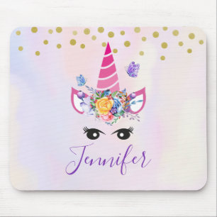 Trendig Unicorn med Flowers Butterflies & Confetti Musmatta