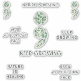 Trendig uppmuntrande semikolon positiv planerarpak klistermärken