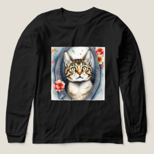 Trendig Vacker vattenfärgad kattsamling i sötvatte T Shirt